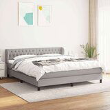  Box spring postelja z vzmetnico svetlo siva 180x200 cm blago, (20790183) Cene