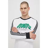 Adidas Bombažna majica z dolgimi rokavi Flames bela barva, IS2917