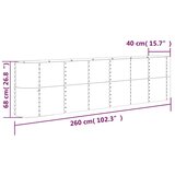 vidaXL Visoka greda iz prašno premazanega jekla 260x40x68 cm antracit | Shoptok.si
