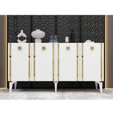 Woody Fashion Doruk - White, Gold WhiteGold Console
