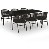  7-dijelni vrtni blagovaonski set crni | shoptok.hr