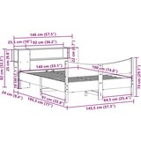 vidaXL Posteljni okvir brez vzmetnice voščeno rjav 140x190 cm borovina | Shoptok.si
