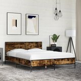 Maison Chic Posteljni okvir - Dvoposteljna postelja - Zakonska postelja dimljeni hrast 120x200 cm inž. les in kovina-J14246, (21773095) | Shoptok.si