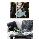 Wallity MDF1331121 multicolor decorative mdf painting (3 pieces) Cene