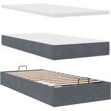 vidaXL Otomanski posteljni okvir z vzmetnicami siv 160x200 cm žamet | Shoptok.si
