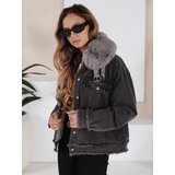 DStreet Kurtka damska FURDENIM jeansowa z futerkiem ciemnoszara | Shoptok.si