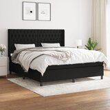 vidaXL Box spring postelja z vzmetnico črna 180x200 cm blago | Shoptok.si