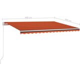  Ročno zložljiva tenda z LED lučmi 400x300 cm oranžna in rjava - - večbarvno - 29.1 - 400 x 300 cm - 2025- | Shoptok.si