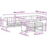  Set vanjskih sofa 8 kom. Prirodna i krem Smeđa | Shoptok.si