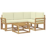 vidaXL Zunanja garnitura za sedenje z blazino 5 pcs Bela in krem, (5000279500) | Shoptok.si