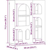 Viseći ormarić Zidne Crna 59 x 20 x 71.5 cm Konstruirano drvo | shoptok.hr