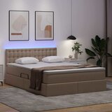  Krevet s prostorom za pohranu s LED-om Kapućino 140 x 200 cm | shoptok.hr