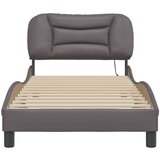  Okvir kreveta s LED svjetlima sivi 80 x 200 cm od umjetne kože | shoptok.hr