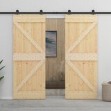 Furnova Drsna vrata s kompletom vodil 80x210 cm trdna borovina, (21944684) Cene