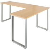 MID.YOU Kotna Pisalna Miza Workspace Basic I, Srebrna, Barva Hrasta | Shoptok.si