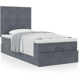 vidaXL Otomanski posteljni okvir z vzmetnicami siv 90x190cm žamet | Shoptok.si