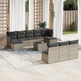 vidaXL 11-dijelni set vrtnih sofa od poliratana s jastucima sivi | shoptok.hr