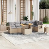 vidaXL 7-dijelni set vrtnih sofa od poliratana s jastucima bež | shoptok.hr