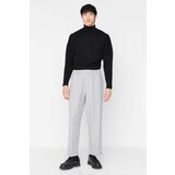 Trendyol Gray Men's Palazzo Elastic Waist Pleated Trousers | Shoptok.si