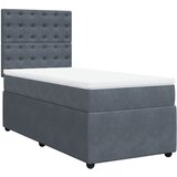 Box spring krevet s madracem tamnosivi 90x200 cm baršunasti | shoptok.hr