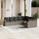  9-dijelni set vrtnih sofa od poliratana s jastucima sivi | shoptok.hr