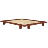Karup Design Zakonska postelja iz masivnega bora brez vzglavja z letvenim dnom 180x200 cm v barvi terakote Japan – Cene