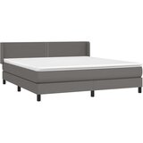  Box spring postelja z vzmetnico siv 160x200 cm umetno usnje, (20899555) | Shoptok.si