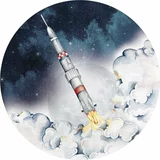 Dekornik Stenska otroška nalepka 150x150 cm Rocket In A Circle – Dekornik