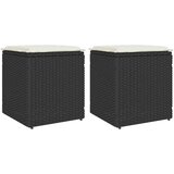  Vrtni tabure s jastucima 2 kom crni 40x40x43 cm poliratan | shoptok.hr