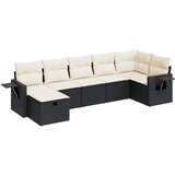 Maison Chic Seti vrtnega pohištva - Vrtna garnitura - Vrtni pohištvo set 7-delna z blazinami črn poli ratan, (21801346) | Shoptok.si
