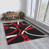 Conceptum Hypnose tepih Woopamuk195, 100x150 cm, crveno-crna | Eponuda.ba