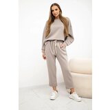 Kesi Włoski Viscose set sweatshirt + pants light beige | Shoptok.si