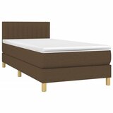  Krevet s oprugama i madracem tamnosmeđi 90 x 190 cm od tkanine | shoptok.hr