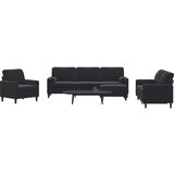 vidaXL 4-dijelni set sofa s jastucima crni baršunasti | shoptok.hr