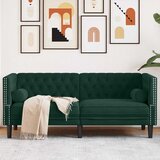  Dvosjed Chesterfield s jastučićima tamnozeleni baršunasti | shoptok.hr