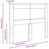  Uzglavlje s uzglavljem Siva Sonoma 135 cm Konstruirano drvo | shoptok.hr