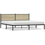  Metalni okvir kreveta bez madraca boja hrasta sonome 193x203 cm | shoptok.hr