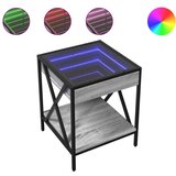 Maison Chic Nočna mizica - Nočna omarica - Nočna miza z neskončnimi LED siva sonoma 40x40x49 cm, (21687816) Cene