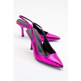 LuviShoes Ferry Fuchsia Metallic Women's Heeled Shoes Cene