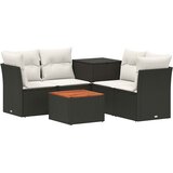  Set sofe 6 kom. Crna i krem-bijela Poli Rattan i čelik | shoptok.hr