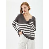 Koton Knitwear Sweater V-Neck Long Sleeve Viscose Blend Cene