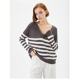 Koton Knitwear Sweater V-Neck Long Sleeve Viscose Blend | shoptok.hr