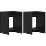 Stalak za biljke s policom 2 pcs Crni Hrast 30 x 30 x 40 cm | shoptok.hr