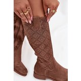 S. BARSKI Women's Ankle Boots with Mesh Pattern on Flat Heel S Baraski HY52 534 Brown | shoptok.hr