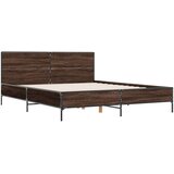  Okvir kreveta smeđi hrast 140x200cm konstruirano drvo i metal | Eponuda.ba