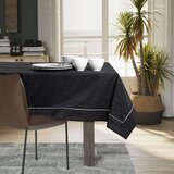 AmeliaHome Stolnjak Vesta s man&amp;scaron;etom i obrubom 140x280 cm, crna Slike