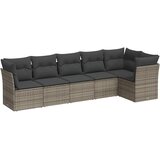  6-dijelni set vrtnih sofa od poliratana s jastucima sivi | Eponuda.com