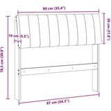 vidaXL tapecirano vzglavje temno siva 90 cm masivno borovo les | Shoptok.si