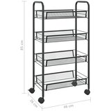 Kuhinjska kolica s 4 razine crna 46 x 26 x 85 cm željezna | Eponuda.ba
