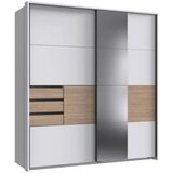 CARRYHOME OMARA Z DRSNIMI VRATI, bela, barve hrasta | Shoptok.si